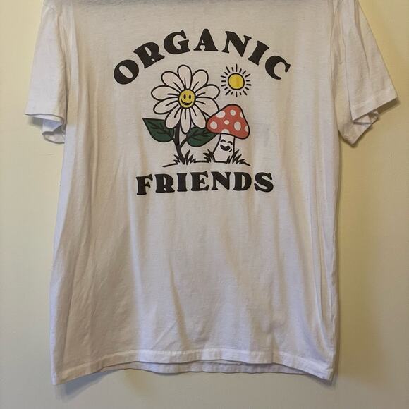 Aeropostale M short sleeve t-shirt white Organic Friends spellout casual boho - Picture 3 of 7
